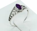 Silver Ring MRQ Amethyst