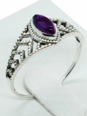 Silver Ring MRQ Amethyst