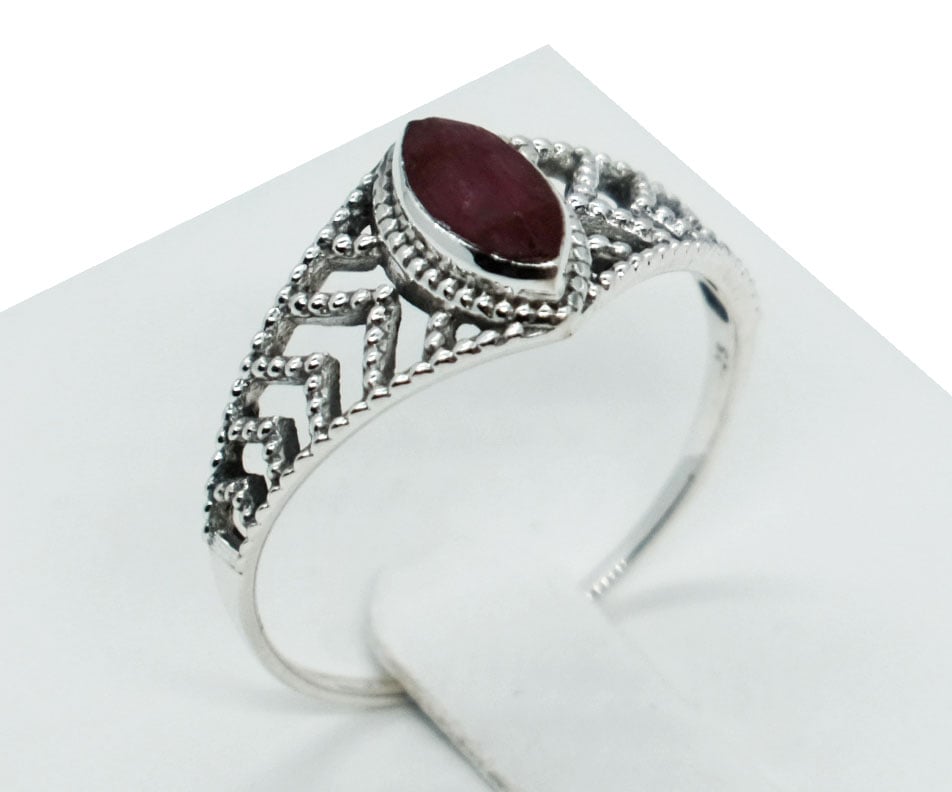 Silver Ring MRQ Ruby