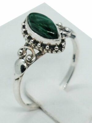 Silver Ring MRQ Malachite