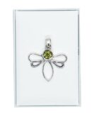 Silver Pendant Dragonfly Peridot