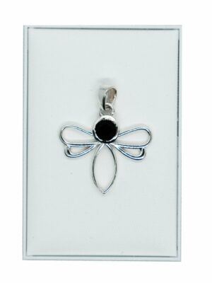 Silver Pendant Dragonfly Onyx