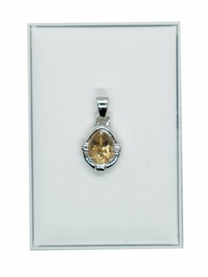 Silver Pendant Teardrop Citrine
