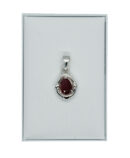 Silver Pendant Teardrop Ruby