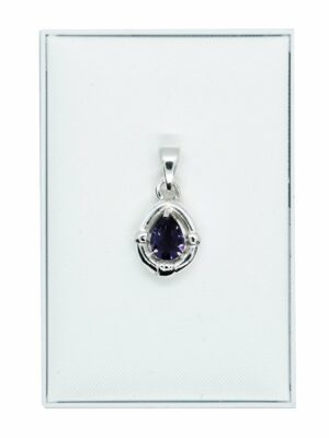 Silver Pendant Teardrop Amethyst