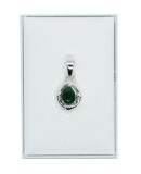 Silver Pendant Teardrop Emerald