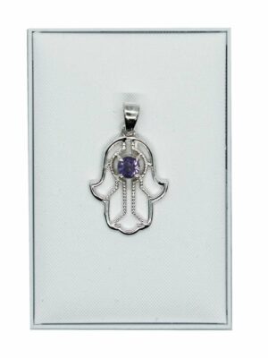 Silver Pendant Fatima Amethyst