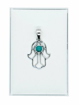 Silver Pendant Fatima Turquoise