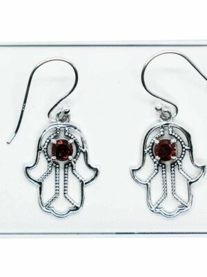 Silver Earring Fatima Garnet