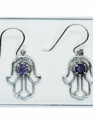 Silver Earring Fatima Amethyst
