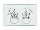 Silver Earring Butterfly Blue Topaz