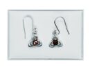 Silver Earring Triquatra Garnet