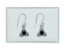Silver Earring Triquatra Onyx