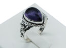 Silver Ring Teardrop Amethyst