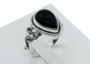 Silver Ring Teardrop Onyx