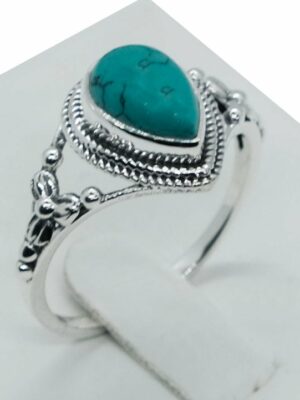 Silver Ring Teardrop Turquoise