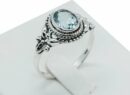 Silver Ring Oval Blue Topaz