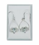 Silver Earring Lotus Blue Topaz