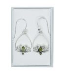 Silver Earring Lotus Peridot