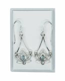 Silver Earring Lotus Blue Topaz