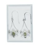 Silver Earring Lotus Peridot