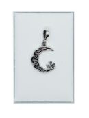 Silver Pendant Celtic Moon With Claddagh