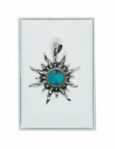 Silver Pendant Sun Turquoise