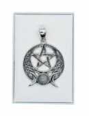 Silver Pendant Pentagram 3 Moons