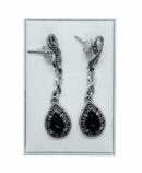 Silver Earring Marcasite Onyx
