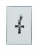 Silver Pendant Marcasite Cross Opal