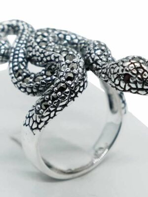 Silver Ring Marcasite Snake