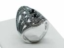 Silver Ring Marcasite Onyx Stones