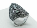 Silver Ring Marcasite Opal Stones
