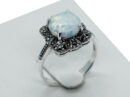 Silver Ring Marcasite Large Opal