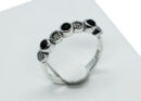Silver Ring Marcasite Three Onyx