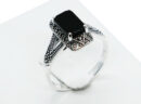 Silver Ring Marcasite Square Onyx