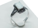 Silver Ring Marcasite Square Opal