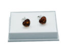 Silver Amber Earring Heart