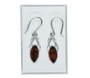 Silver Earring Amber Oval