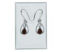 Silver Earring Amber Oval