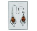 Silver Earring Amber Celtic
