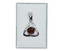 Silver Pendant Amber Celtic