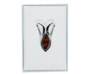 Silver Pendant Amber Oval