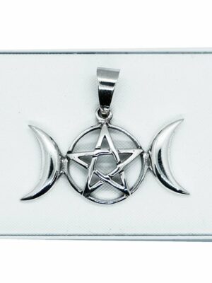 Silver Pendant Triple Moon