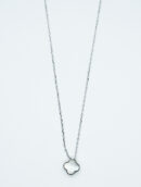 Silver Necklace MOP Clover