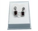 Silver Earrings Garnet