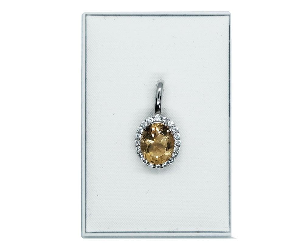 Silver Pendant Citrine