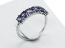 Silver Ring 6 Stones Amethyst Adjustable