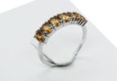 Silver Ring 6 Stones Citrine Adjustable