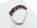 Silver Ring 6 Stones Garnet Adjustable
